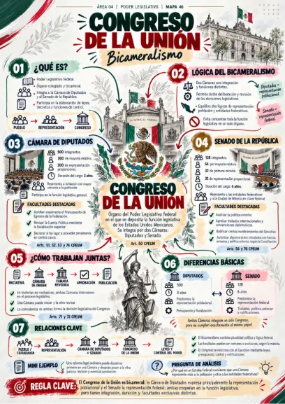 Mapa 46: Congreso de la Unión y bicameralismo
